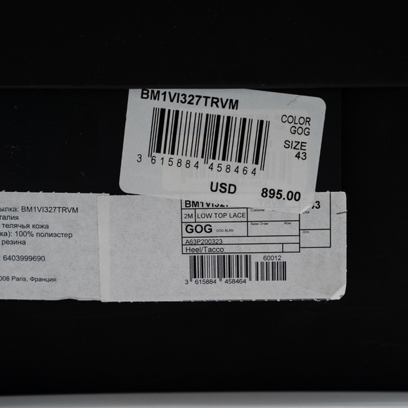 size 43 10 US Balmain B-East White Black Yellow Sneakers Leather Mesh - Picture 14 of 14